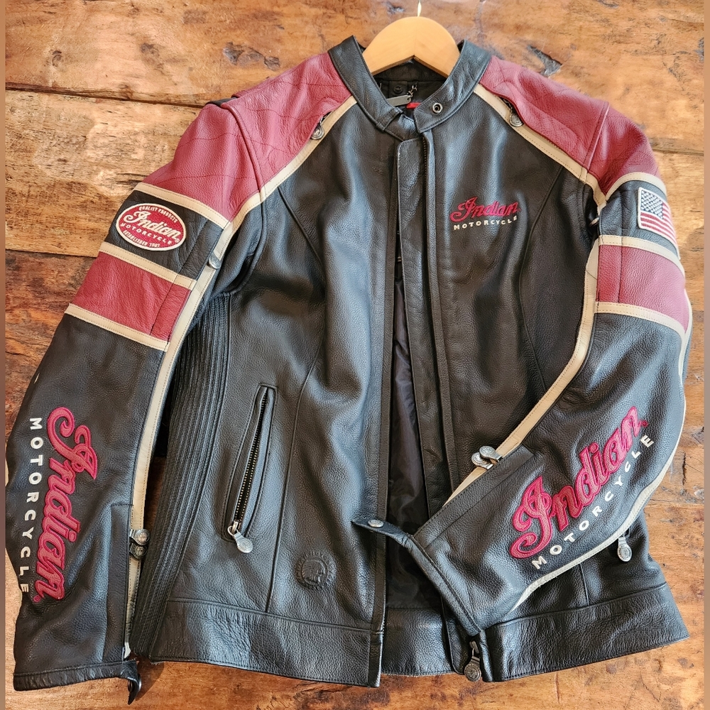 Indian Leather Cafe style jacket - size M